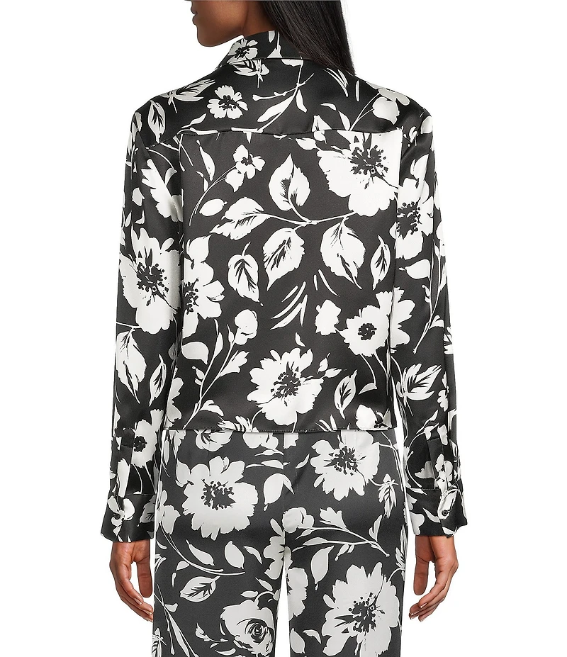 Preston & York Coordinating Kinsley Tie Button Front Long Sleeve Blouse