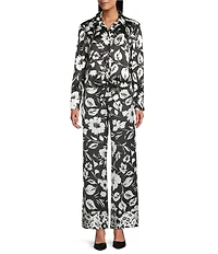 Preston & York Coordinating Kinsley Tie Button Front Long Sleeve Blouse