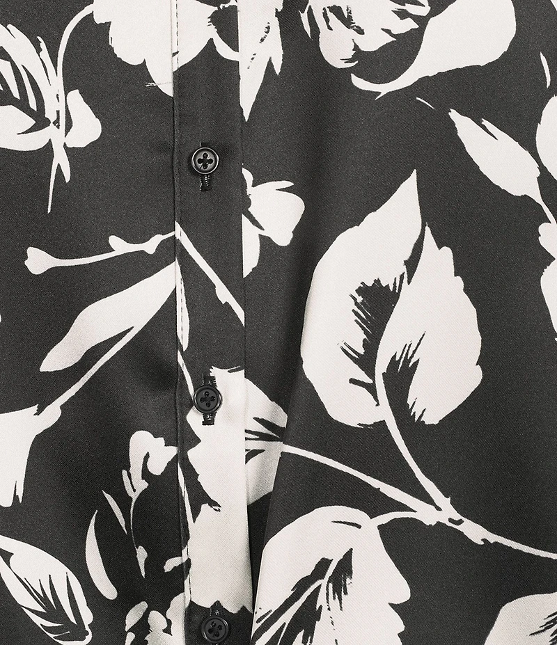 Preston & York Coordinating Kinsley Tie Button Front Long Sleeve Blouse