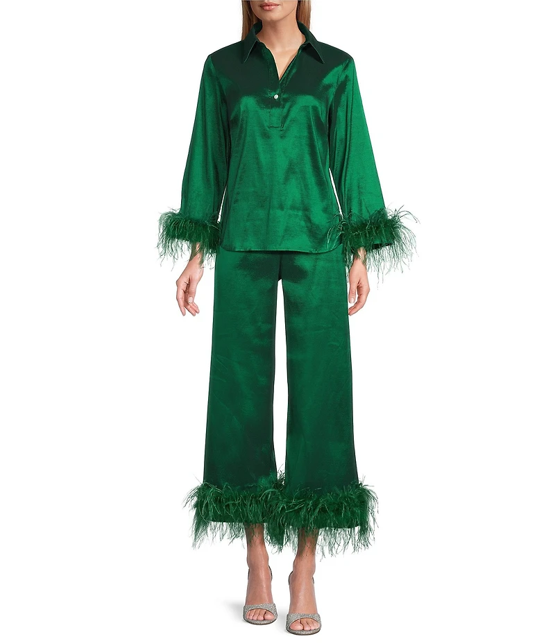 Preston & York Coordinating Trudie Feather Stretch Taffeta Pants