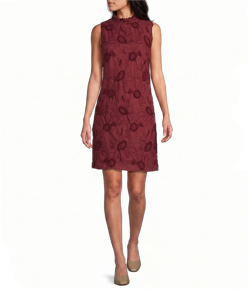 Preston & York Cynthia 3D Novelty Mock Neck Sleeveless Dress