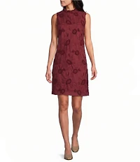 Preston & York Cynthia 3D Novelty Mock Neck Sleeveless Dress