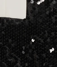 Preston & York Donna Rounded V Slit Neckline Long Sleeve Knit Sequin Dress