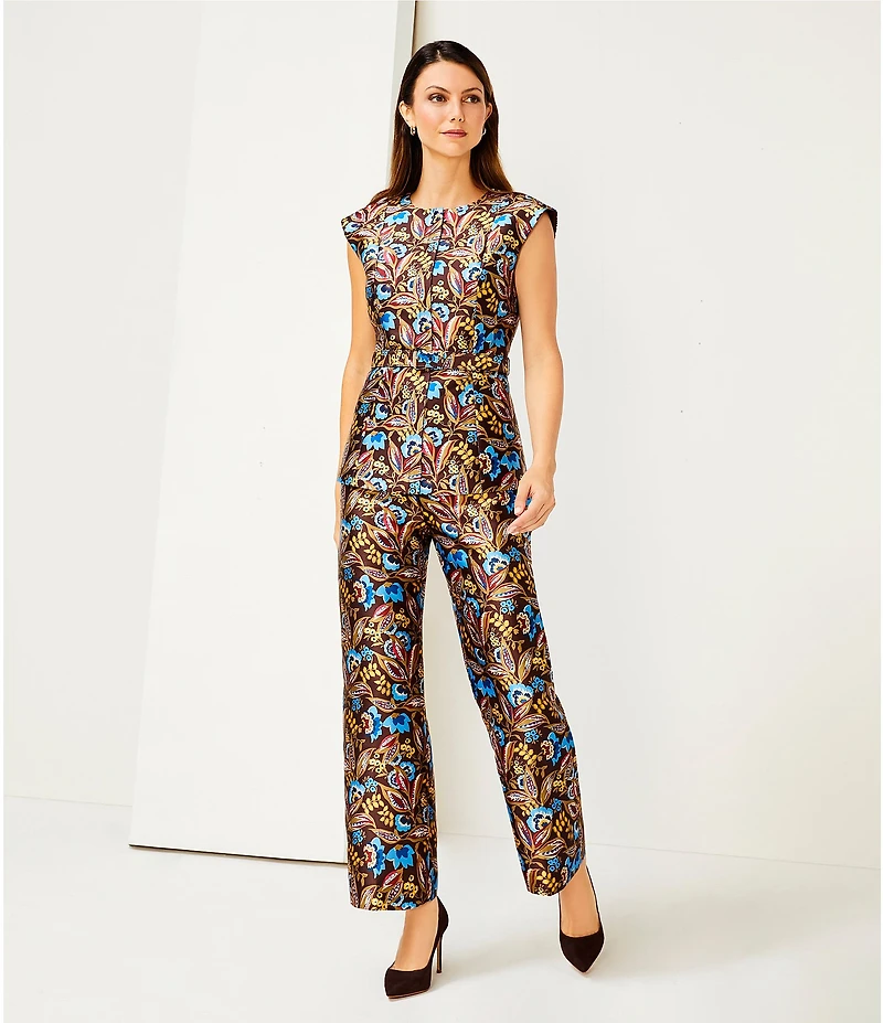 Preston & York Eliza Coordinating Crew Neckline Sleeveless Printed Mikado Vest