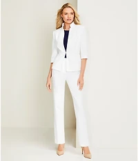 Preston & York Elsa Stretch Crepe 3/4 Sleeve Mandarin Collar Blazer