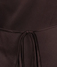 Preston & York Giselle Satin Mock Neck Short Sleeve Blouse