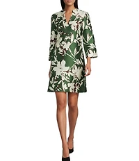 Preston & York Gladys Floral Mikado V-Neckline Dress