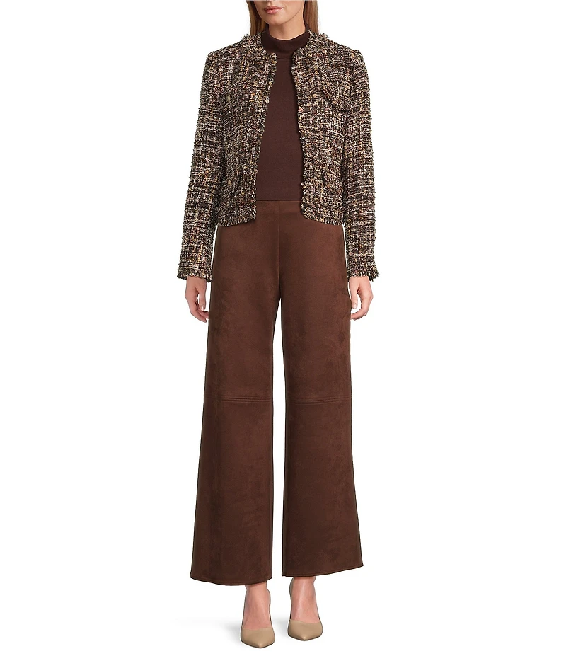 Preston & York Irina Stretch Suede Straight Leg Pants
