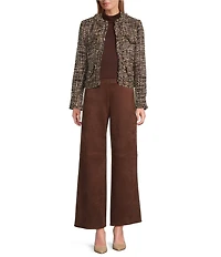 Preston & York Irina Stretch Suede Straight Leg Pants