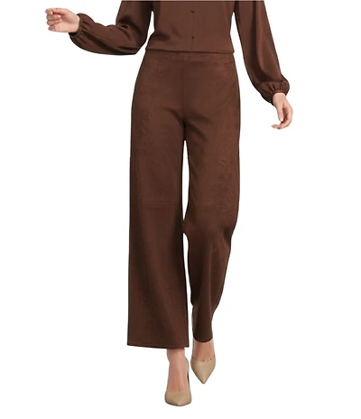 Preston & York Irina Stretch Suede Straight Leg Pants