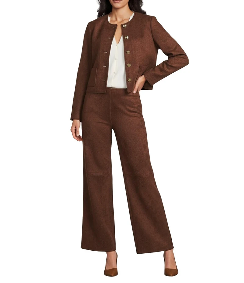 Preston & York Irina Stretch Suede Straight Leg Pants