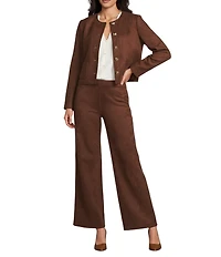 Preston & York Irina Stretch Suede Straight Leg Pants