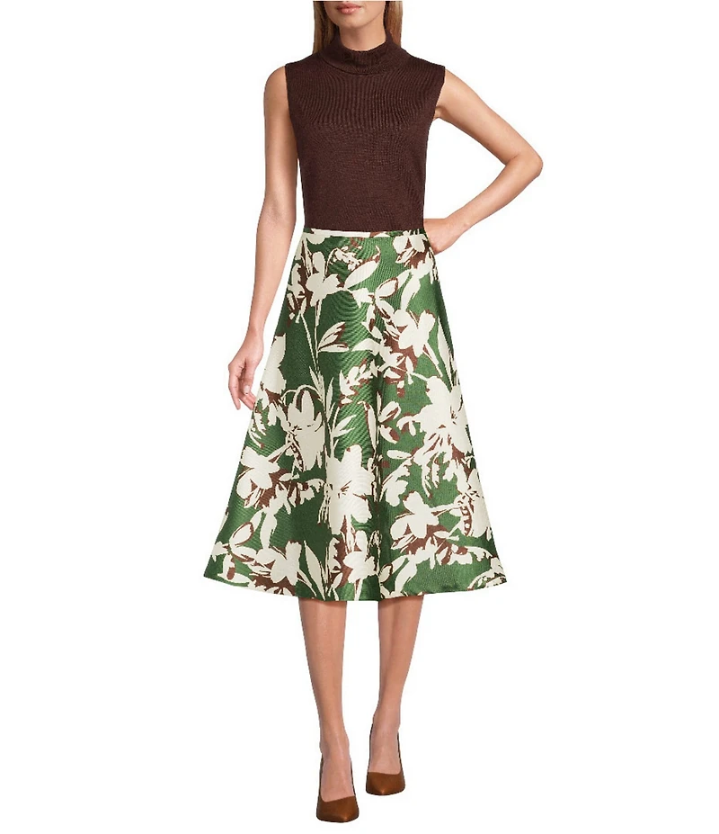 Preston & York Janet Coordinating Printed Mikado Midi Skirt