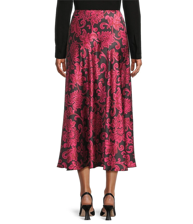 Preston & York Janet Printed Satin Coordinating A-Line Skirt