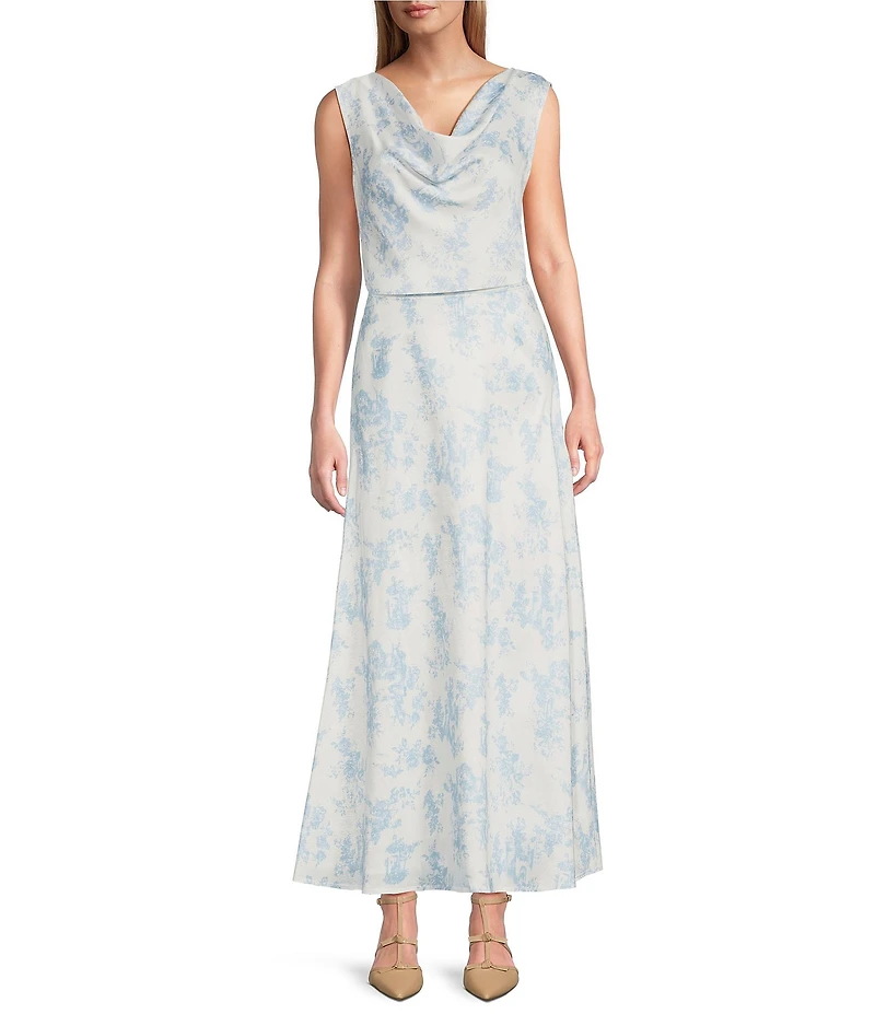 Preston & York Janet Toile A line Silhouette Midi Skirt
