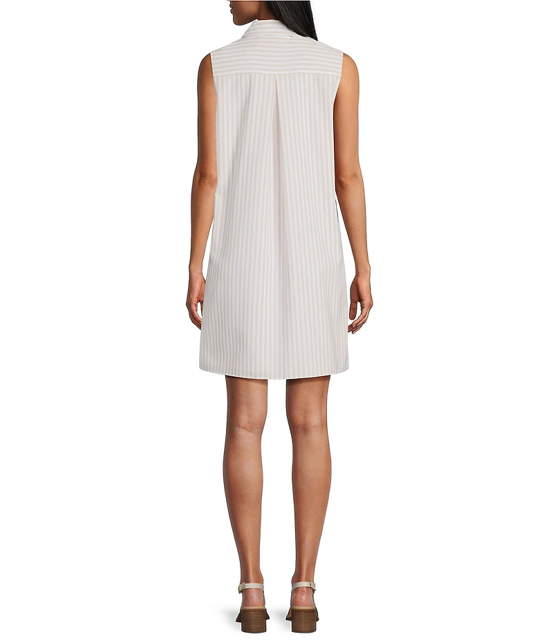 Preston & York Jenna Striped Collared Sleeveless Dress