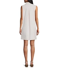 Preston & York Jenna Striped Collared Sleeveless Dress
