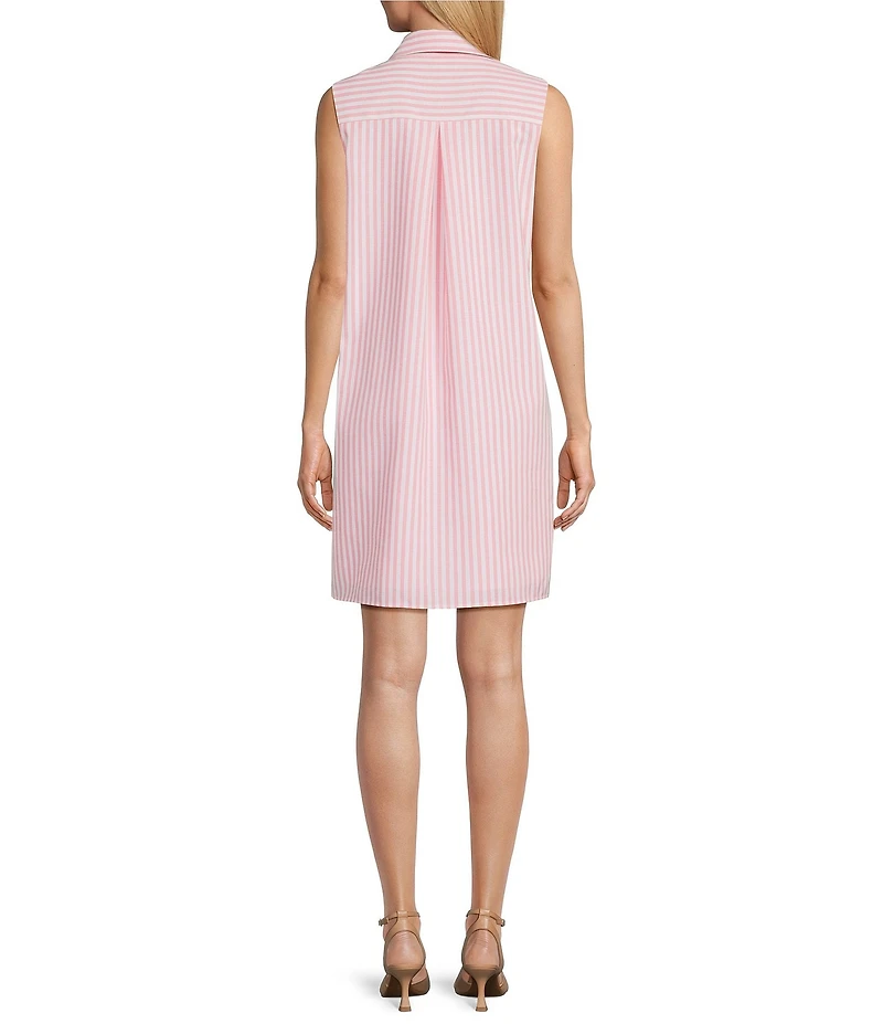 Preston & York Jenna Striped Collared Sleeveless Dress