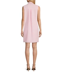 Preston & York Jenna Striped Collared Sleeveless Dress
