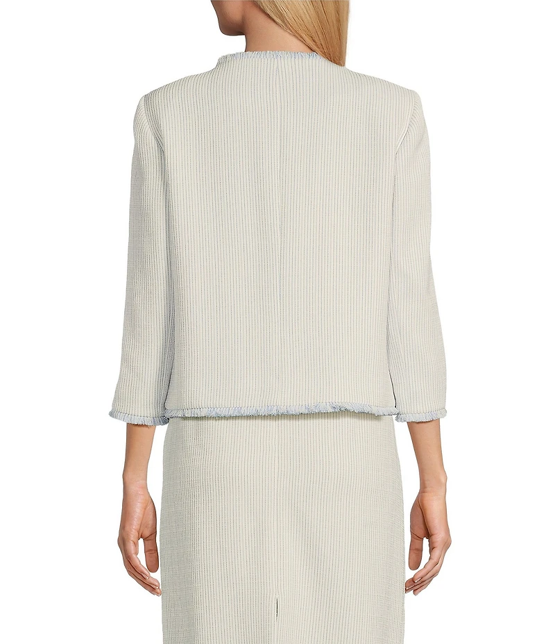 Preston & York Judith Boucle Tweed Round Neck Long Sleeve Jacket