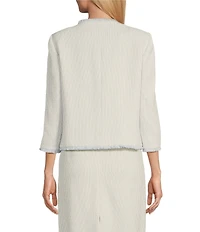 Preston & York Judith Boucle Tweed Round Neck Long Sleeve Jacket