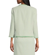 Preston & York Judith Boucle Tweed Round Neck Long Sleeve Jacket
