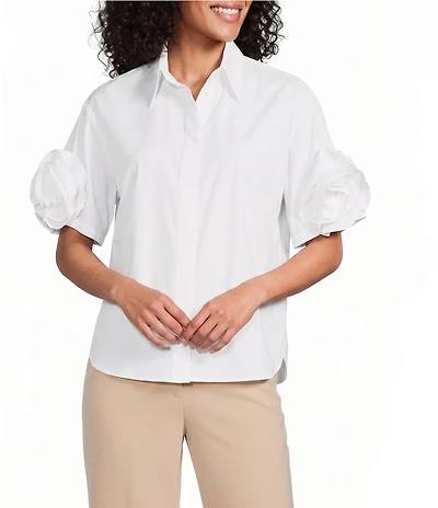 Preston & York Karris Collar Short Sleeve Blouse