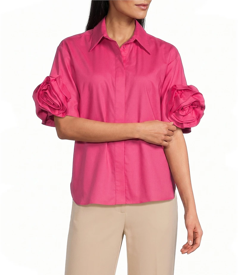 Preston & York Karris Collar Short Sleeve Blouse