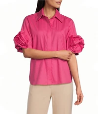 Preston & York Karris Collar Short Sleeve Blouse