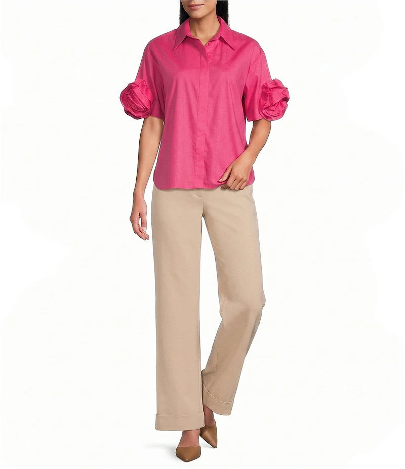 Preston & York Karris Collar Short Sleeve Blouse