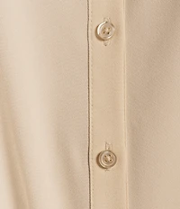 Preston & York Kinsley Tie Front Hem Button Front Collared Long Sleeve Shirt