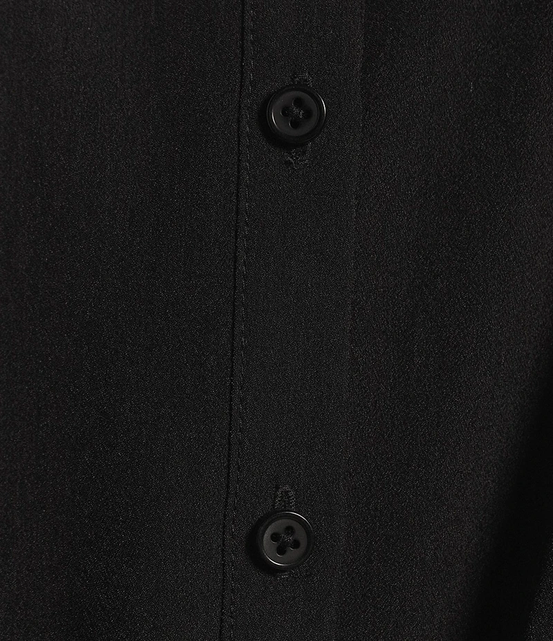 Preston & York Kinsley Tie Front Hem Button Front Collared Long Sleeve Shirt
