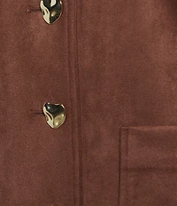 Preston & York Leighton Stretch Suede Crew Neckline Long Sleeve Jacket