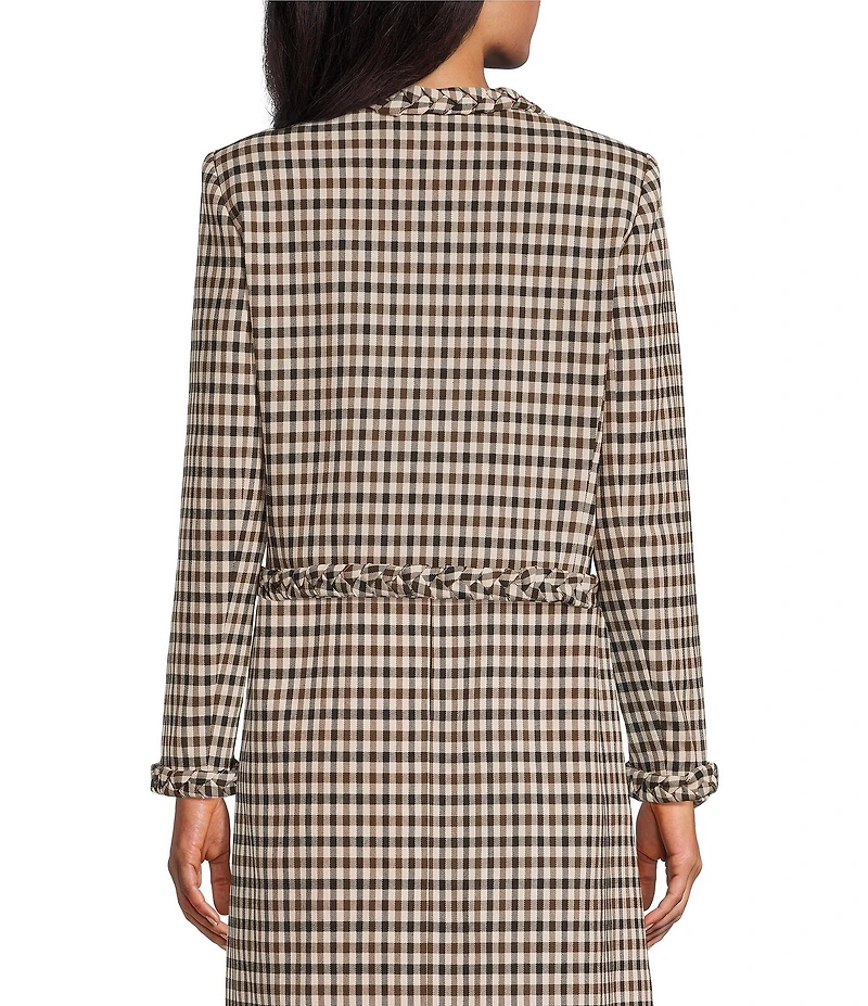 Preston & York Marcia Novelty Plaid Crew Neck Jacket
