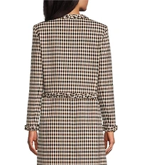 Preston & York Marcia Novelty Plaid Crew Neck Jacket
