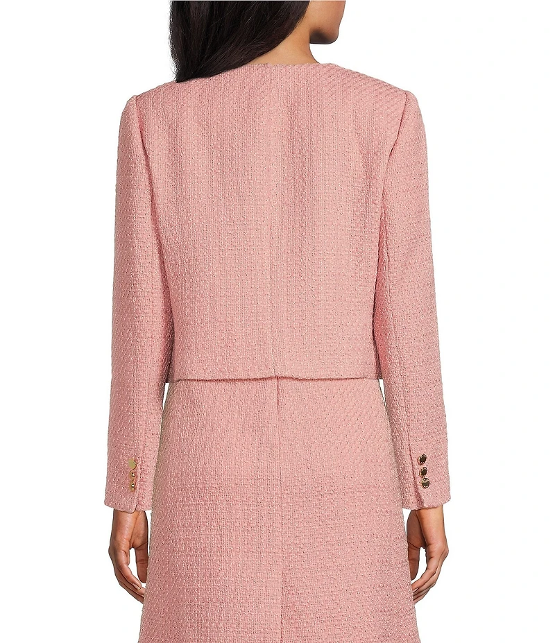 Preston & York Margaret Tweed Round Neckline Long Sleeve Jacket