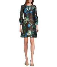 Preston & York Maryanne Floral Mikado Round Neckline Dress