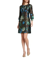 Preston & York Maryanne Floral Mikado Round Neckline Dress