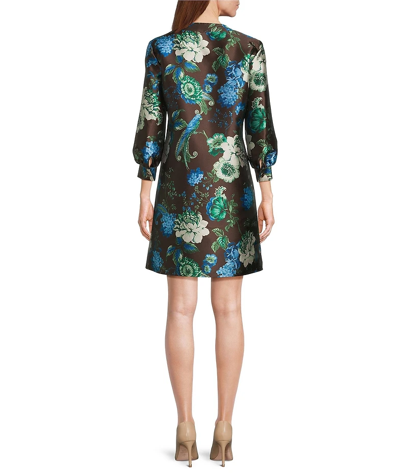 Preston & York Maryanne Floral Mikado Round Neckline Dress