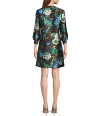 Preston & York Maryanne Floral Mikado Round Neckline Dress