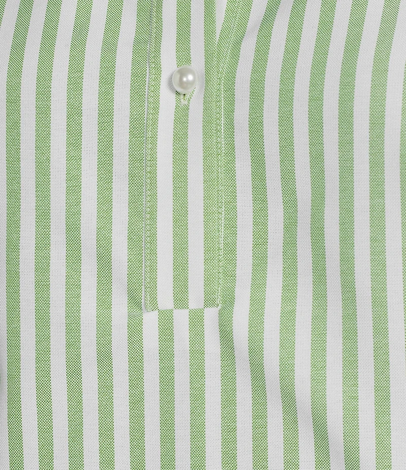 Preston & York Monday Woven Stripe Button Placket Collar Sleeveless Blouse