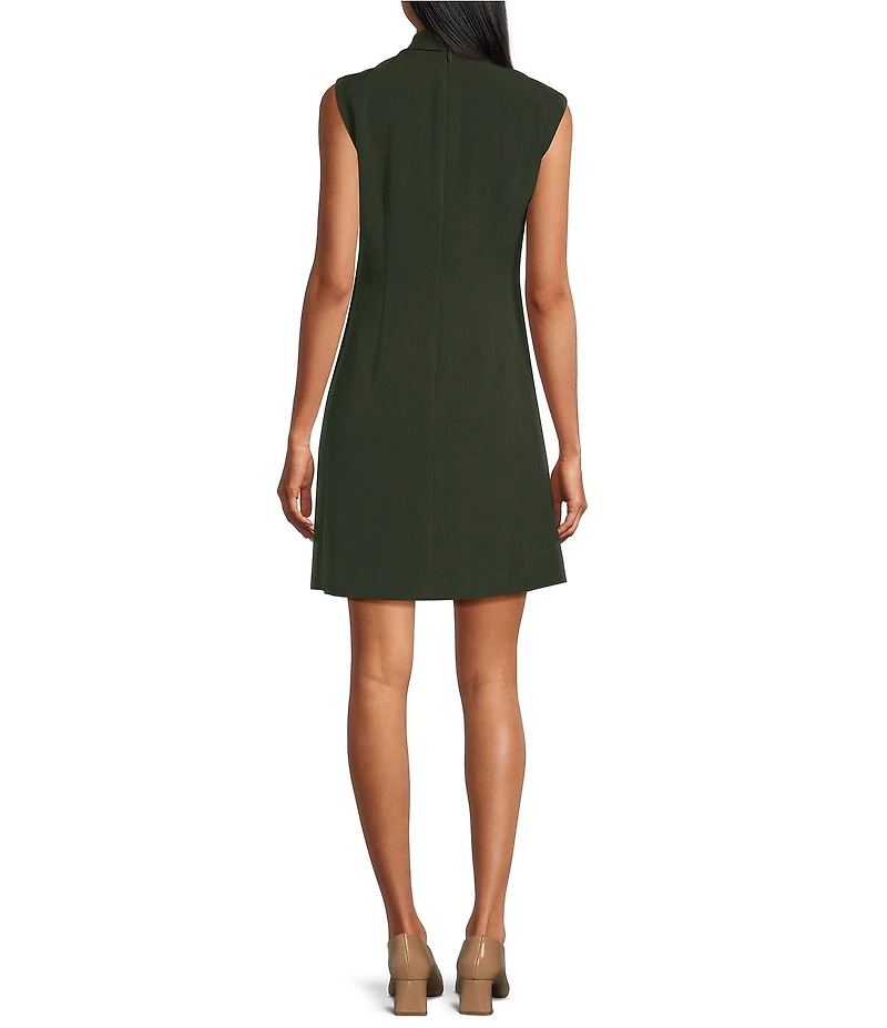 Preston & York Nya Stretch Crepe Jewel Neckline Sleeveless Dress