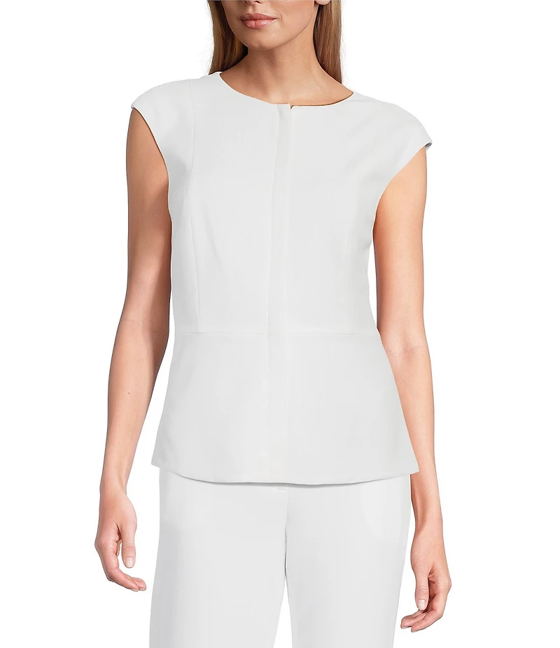 Preston & York Pamela Crepe Round Neckline Cap Sleeve Vest