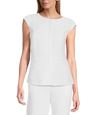 Preston & York Pamela Crepe Round Neckline Cap Sleeve Vest