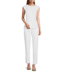 Preston & York Pamela Crepe Round Neckline Cap Sleeve Vest