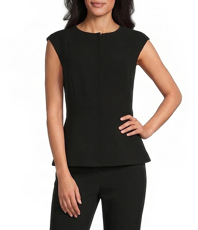 Preston & York Pamela Crepe Round Neckline Cap Sleeve Vest