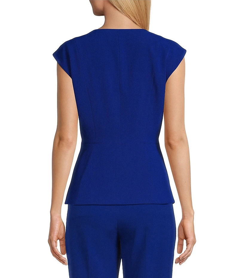 Preston & York Pamela Crepe Round Neckline Cap Sleeve Vest