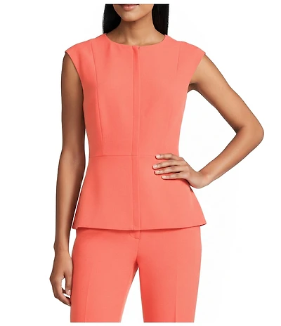 Preston & York Pamela Crepe Round Neckline Cap Sleeve Vest