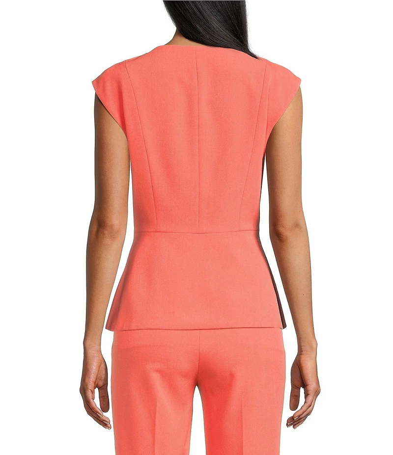 Preston & York Pamela Crepe Round Neckline Cap Sleeve Vest