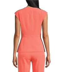 Preston & York Pamela Crepe Round Neckline Cap Sleeve Vest